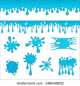 Dripping Slime Bluedirt Splat Goo Dripping Stock Illustration 1486548032