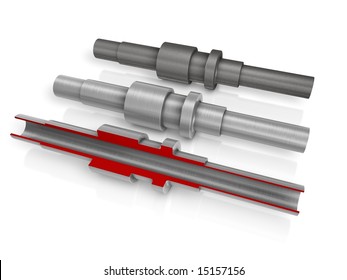 Drive Shaft On White Background
