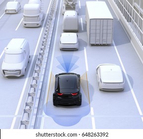 Driver Assistance Systems Automatic Braking Lane Stock Illustration ...