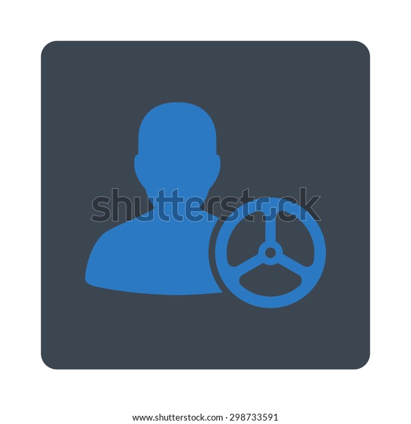 Driver icon from Commerce Buttons OverColor\
Set. Glyph style is smooth blue colors, flat square rounded button,\
white background.