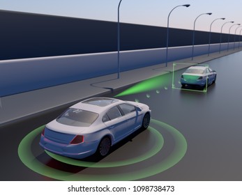 Driverless autonomous vehicle 3D rendering