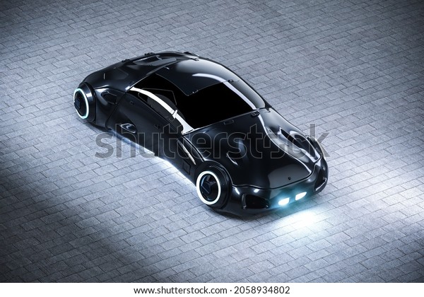 Driverless
car or autonomous car with 3d rendering
car