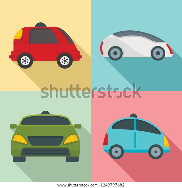 Driverless icon set. Flat set of driverless icons\
for web\
design