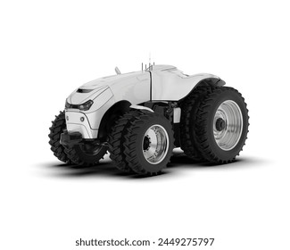 Driverless tractor isolated on background. 3d rendering - illustration