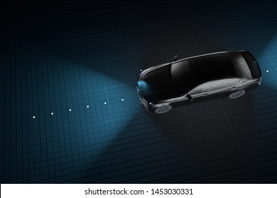 Driverless Vehicle Autonomous Car 3D Illustration