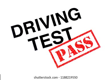 A Driving Test heading stamped with a red PASS rubber stamp.  - Powered by Shutterstock