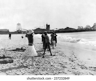 Driving tournament on the beach 'Floater' golf balls return to the shore driven by the surf. - Powered by Shutterstock