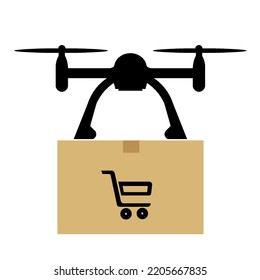 Drone Delivery, Illustration Flat Style