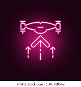 drone rises icon. Elements of Drones in neon style icons. Simple icon for websites, web design, mobile app, info graphics