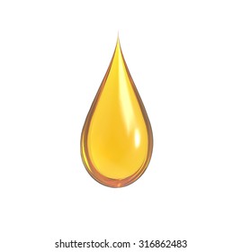 drop of oil with white background
