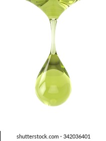 Drop of vegetable oil, isolated on white with clipping path