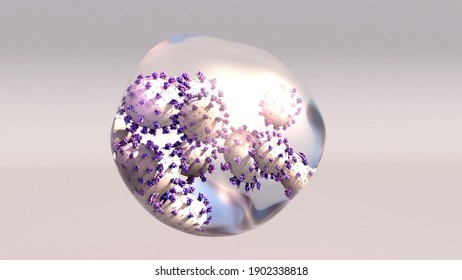 Droplet Transmission, Infection Spread Through Exposure To virus-containing Respiratory droplets. 3d Illustration