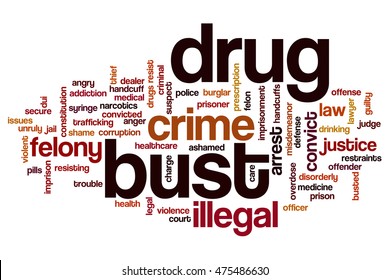 Drug Bust Word Cloud Concept