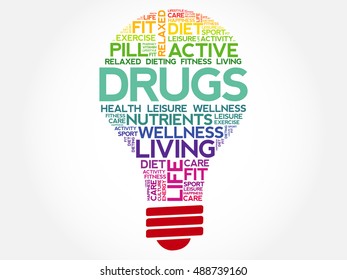 Drugs Bulb Word Cloud Health Concept Stock Illustration 488739160 ...