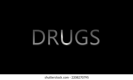 DRUGS Word Text Animation. Digital Words Intro. Explainer Video Intro Image.