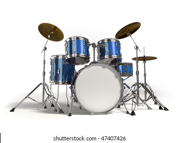 Drum Kit Isolated On White Background