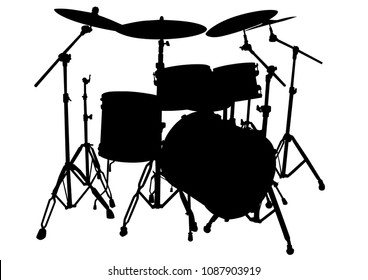 Drum Kit Rock Band On White Stock Illustration 1087903919 