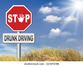 Drunk Driving, Don't Drink And Drive With An Alcohol Intoxication. Prevention To Stop Irresponsible Driver.