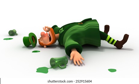 Drunk Leprechaun And Green Drops