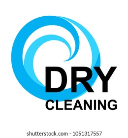 Dry Cleaning Raster Logo Isolated on White Background