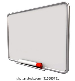 Dry Erase Board On Angle For Writing Messages With Red Pen Or Marker, Communication Of A To Do List