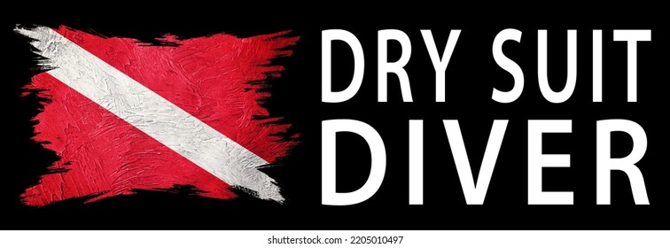 Dry Suit Diver, Diver Down Flag, Scuba Flag, Scuba Diving