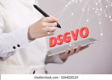 DSGVO, german version of GDPR, concept image. General Data Protection Regulation, protection of personal data. Datenschutz-Grundverordnung.