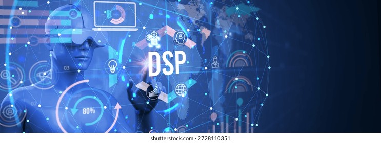 DSP - Demand Side Platform usiness, Technology, Internet and network concept. 3d illustration