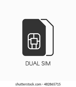 Dual SIM Icon Sign.