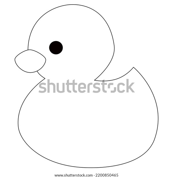 Duck Black White Outline Transparent Background Stock Illustration