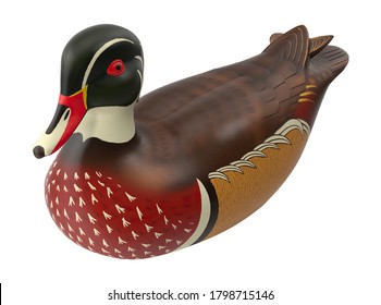 Duck Decoy 3D illustration on white background