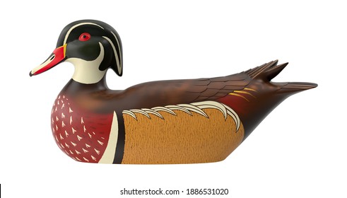 Duck Decoy 3D illustration on white background