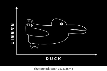 duck rabbit funny illusion illustration black and white