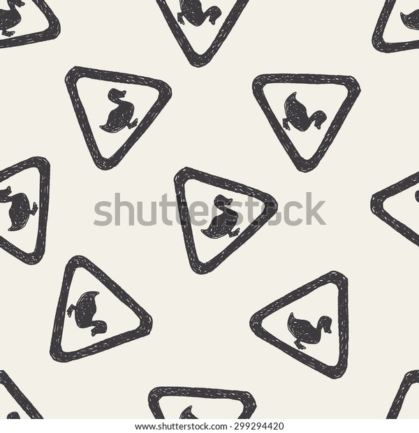 duck sign doodle
seamless pattern
background