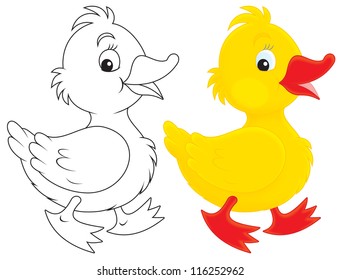 duckling clipart black and white