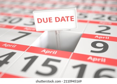 Due Date Sign On April 8 Stock Illustration 2110945169 | Shutterstock