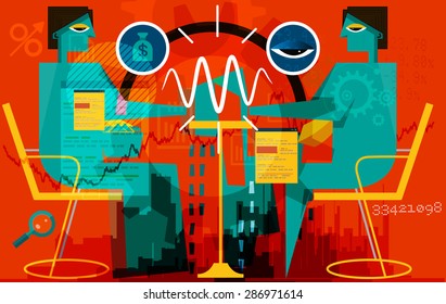 Due Diligence Meeting Abstract - Illustration