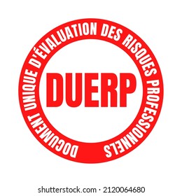 DUERP Sign In French Language Called Comprehensive Workplace Risk Prevention Assessment In English Language