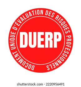 DUERP Sign In French Language Called Comprehensive Workplace Risk Prevention Assessment In English Language