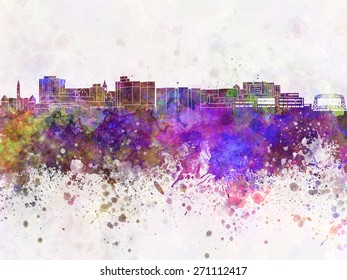 Duluth skyline in watercolor background