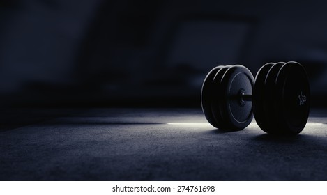 Dumbbell illustration with artistic rim lightning.  - Powered by Shutterstock