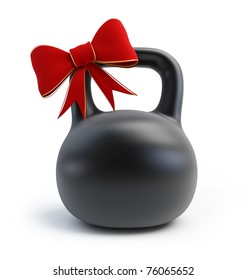 Dumbbell Weights gift on white background