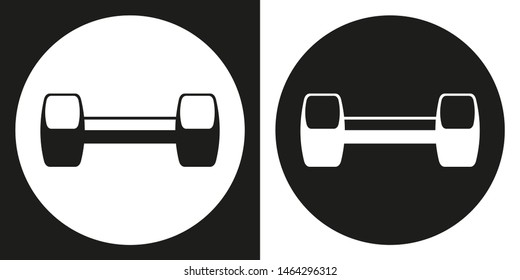 Dumbell Icon. Silhouette Dumbell On A Black And White Background. Sports Equipment. Illustration.