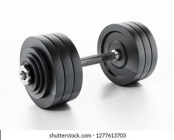 Dumbell Isolated On White Background. 3D Illustration.