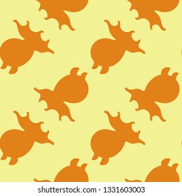 Dumbo Octopus Silhouette Repeating Pattern Illustration In Yellow And Orange