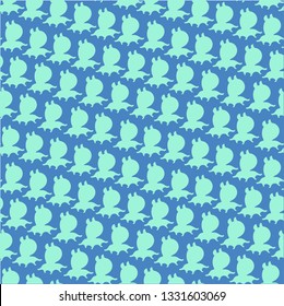 Dumbo Octopus Silhouette Repeating Pattern Illustration In Blue