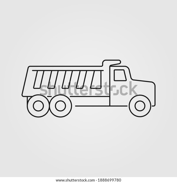 Dump truck icon. Construction transport vehicle\
symbol. Tipper\
icon.