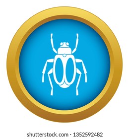 Dung Beetle Icon Blue Isolated On White Background For Any Design