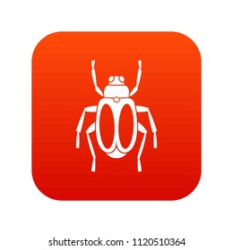 Dung Beetle Icon Digital Red For Any Design Isolated On White Illustration