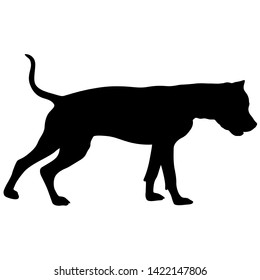 Dunker Dog Black Silhouette On White Background